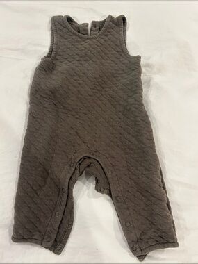 Pehr Quilted Baby Romper overall Olive brown Gray 6-12M